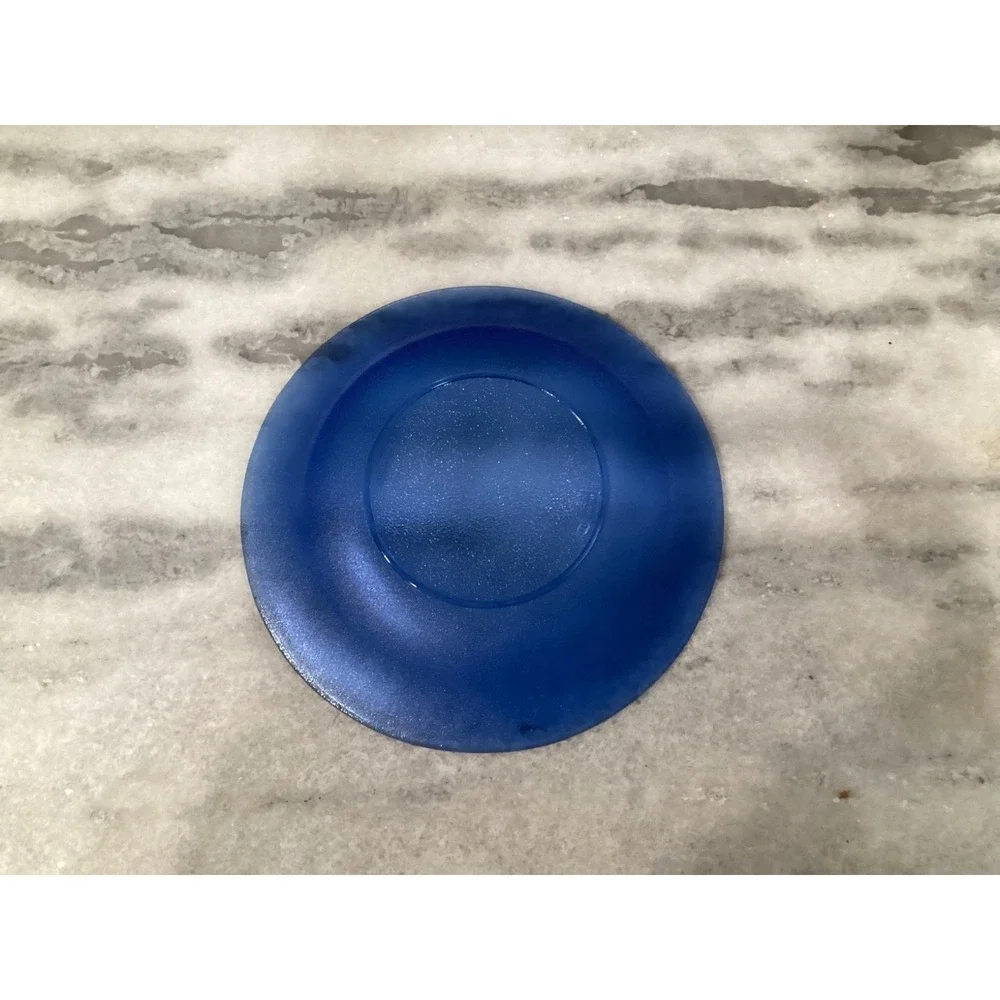 RESISTENTE BRAZIL Cobalt Blue Glass Pasta Bowls 8.75
